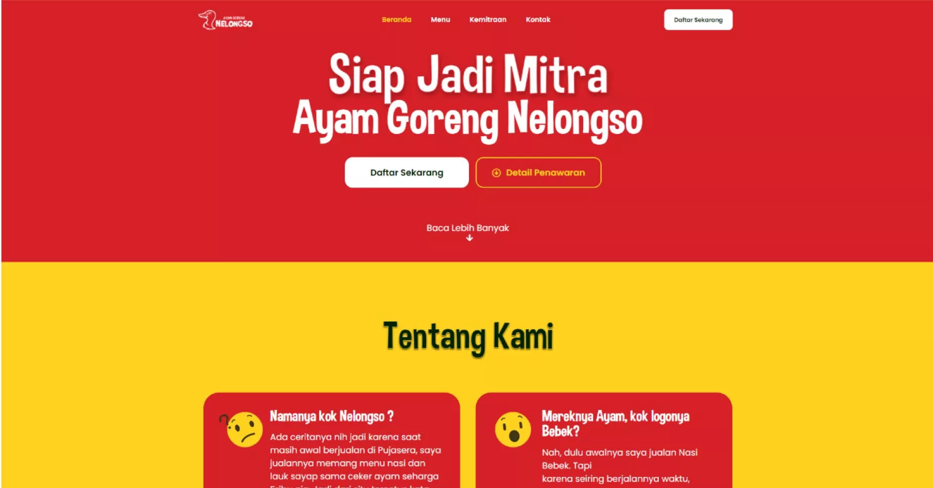 Home Page Ayam Nelongso