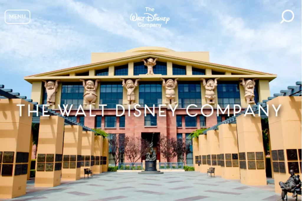 Tampilan Website The Walt Disney